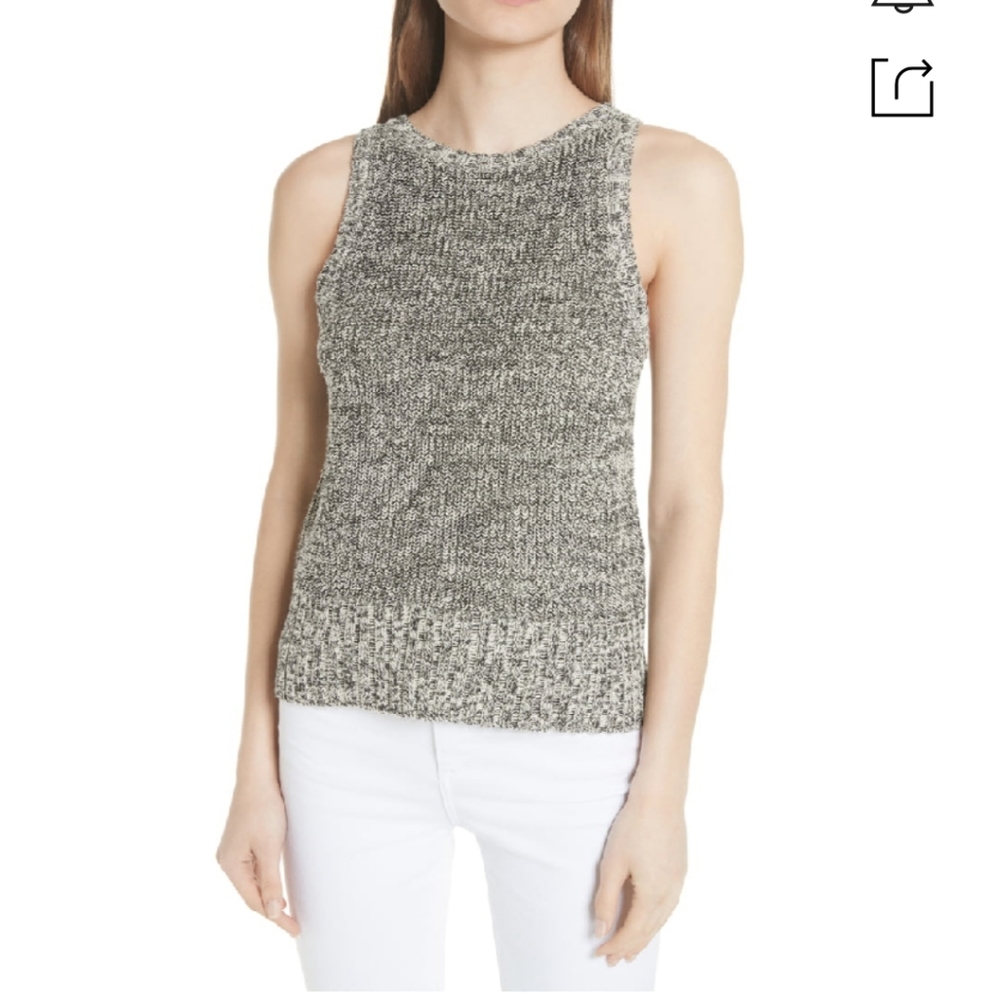 Theory wool/paper blend sleeveless sweater